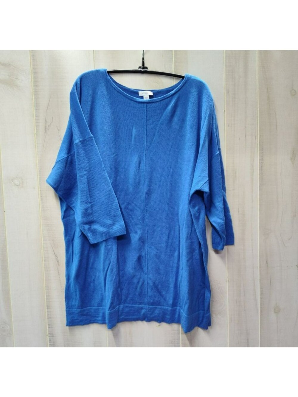 J Jill Tunic Sweater Shirt, Plus Size 2X, Blue, 100% Fine Merino Wool Washable